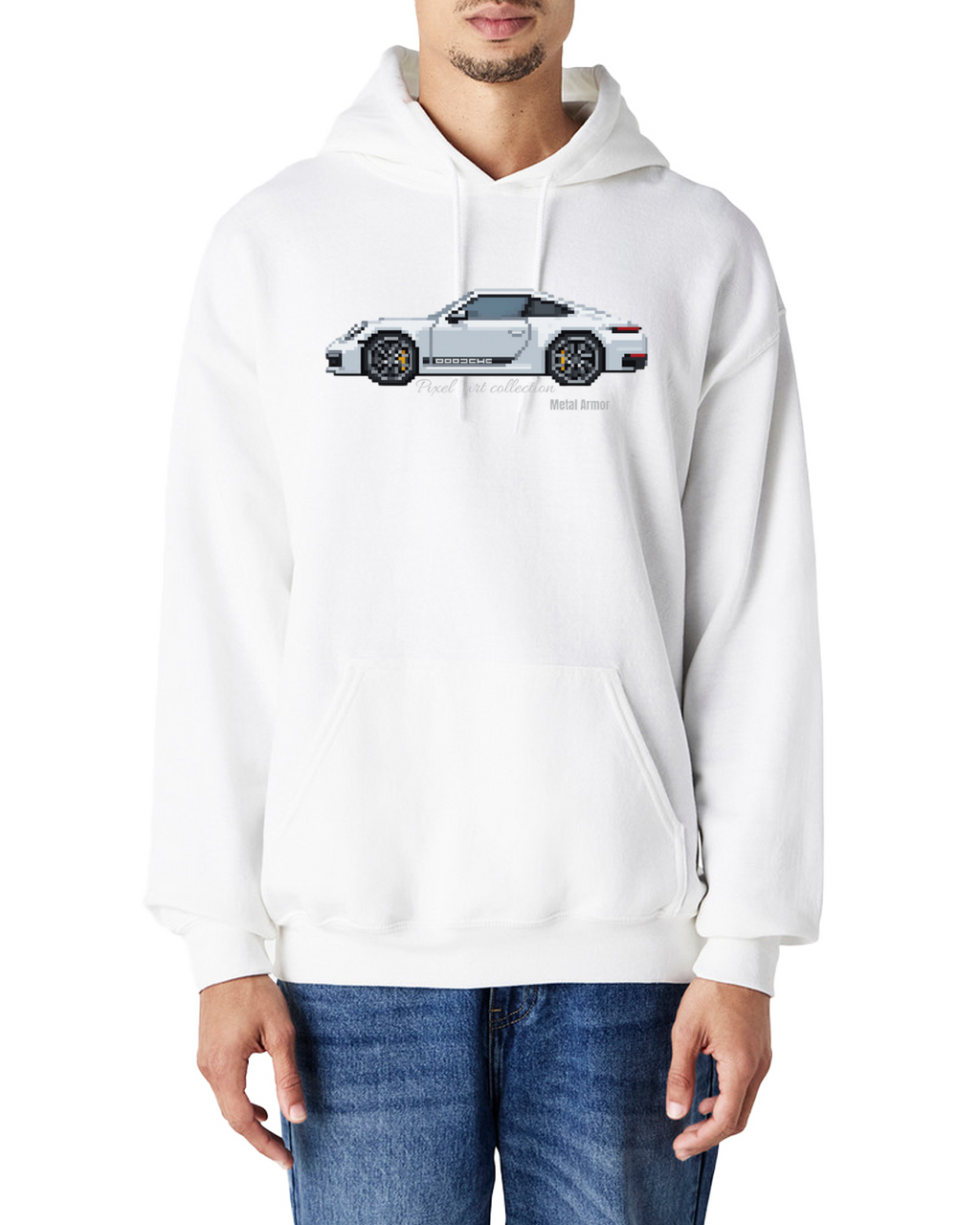 SWEAT CAPUCHE PIXEL'ART 9.92 BLANCHE