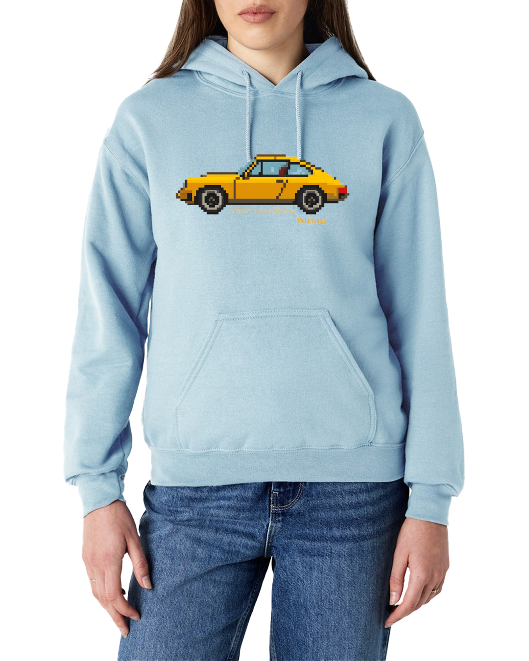 SWEAT CAPUCHE PIXEL'ART 9.11 JAUNE VINTAGE