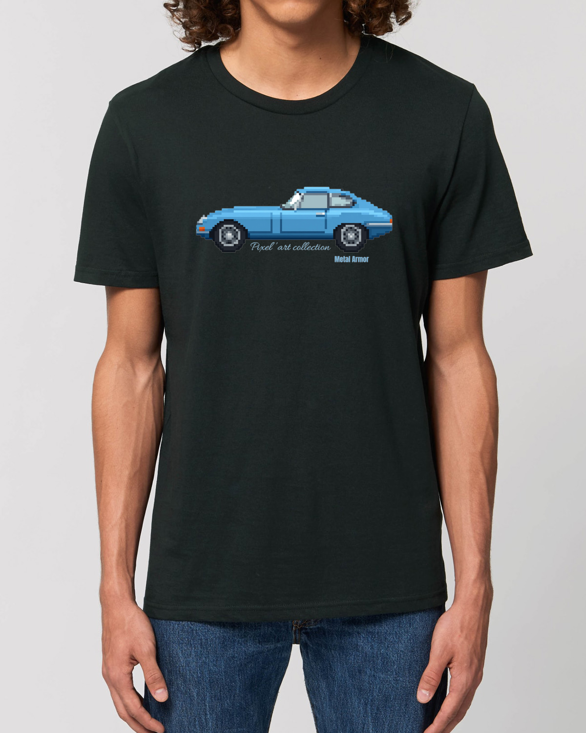 T SHIRT PIXEL'ART JAG E.T BLEUE VINTAGE