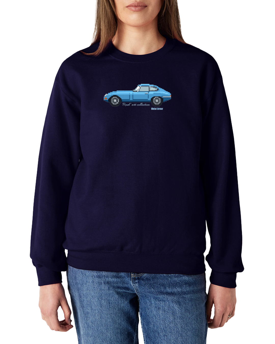 SWEAT PIXEL'ART JAG E.T BLEUE VINTAGE