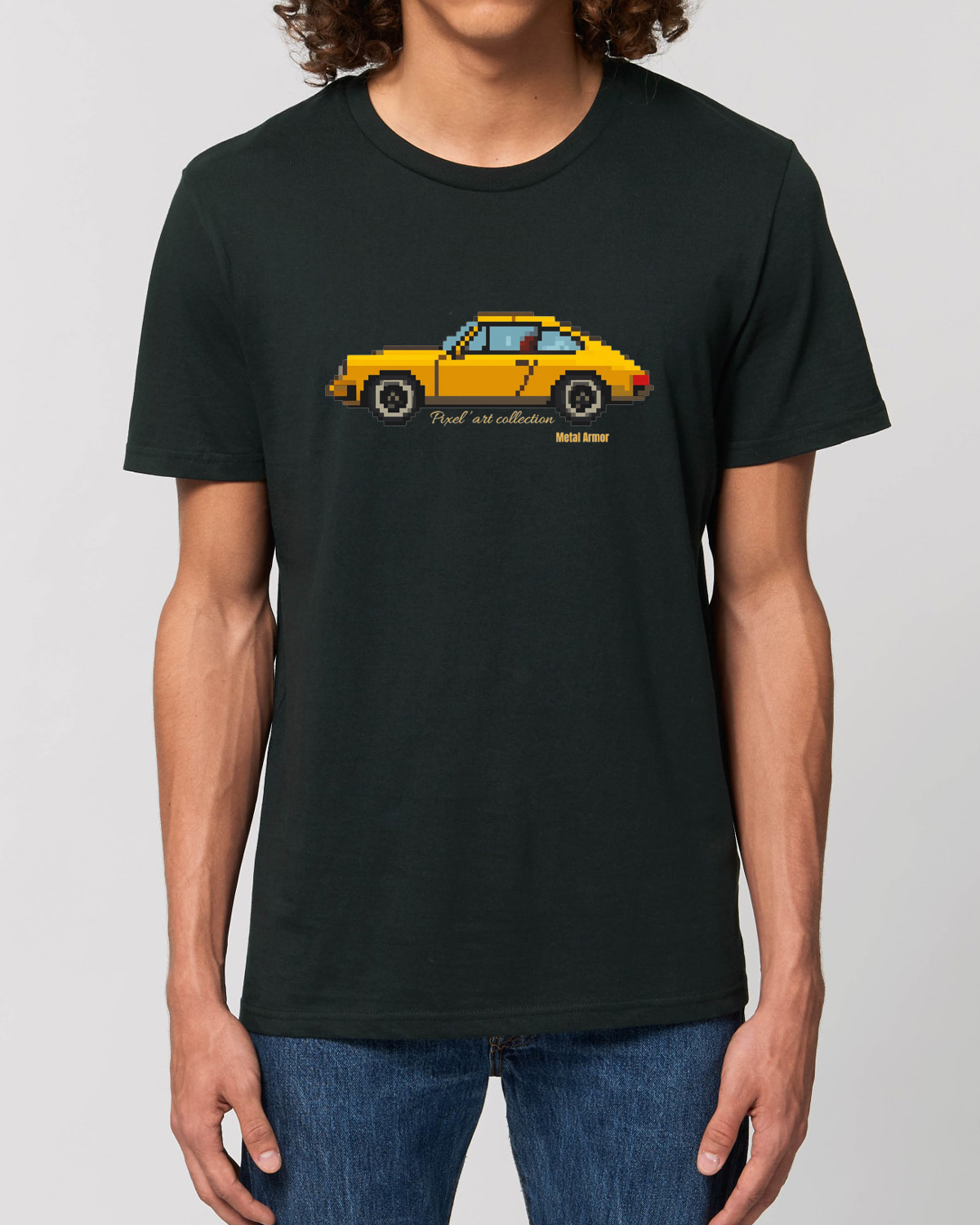 TSHIRT PIXEL'ART 9.11 JAUNE VINTAGE