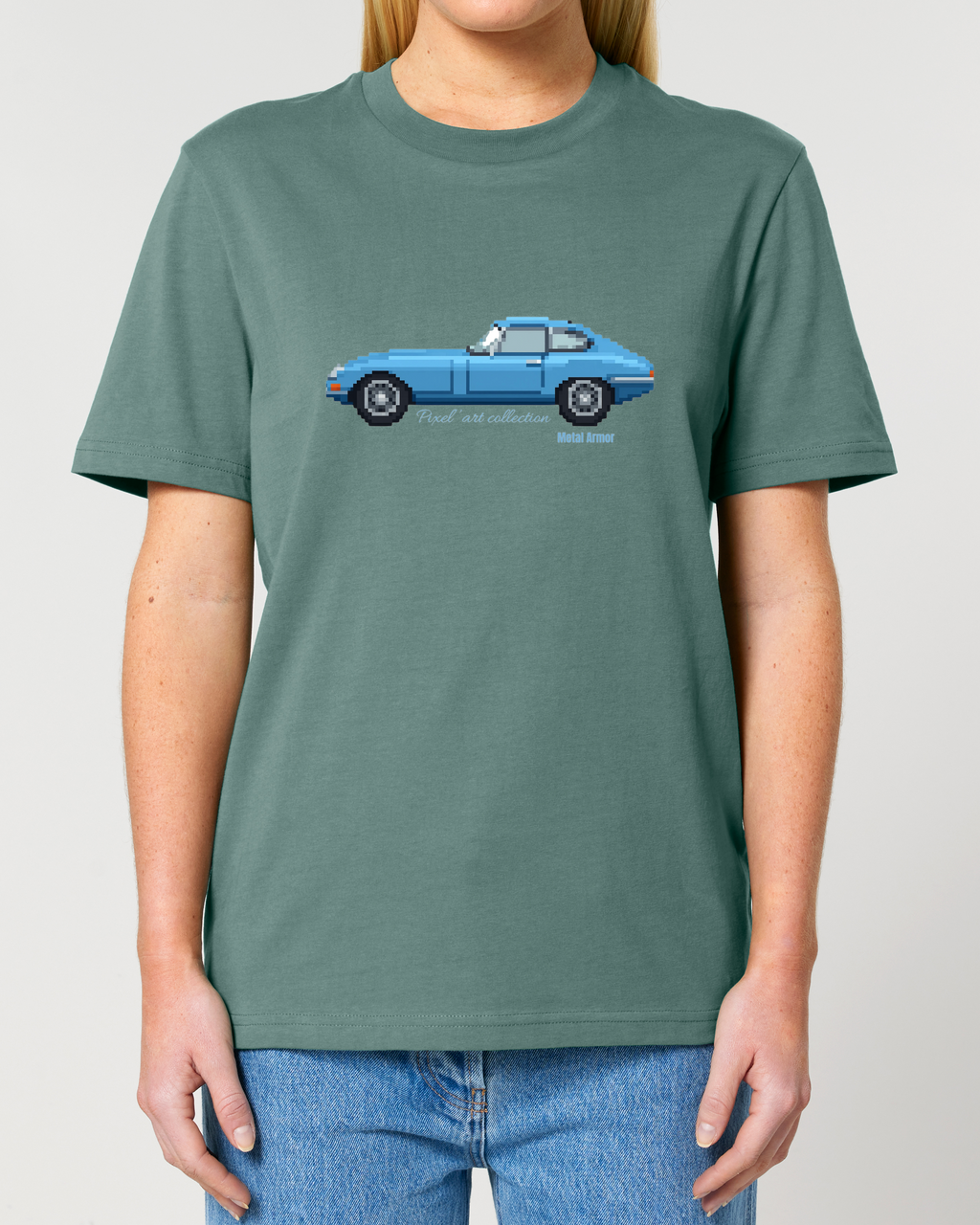 T SHIRT PIXEL'ART JAG E.T BLEUE VINTAGE