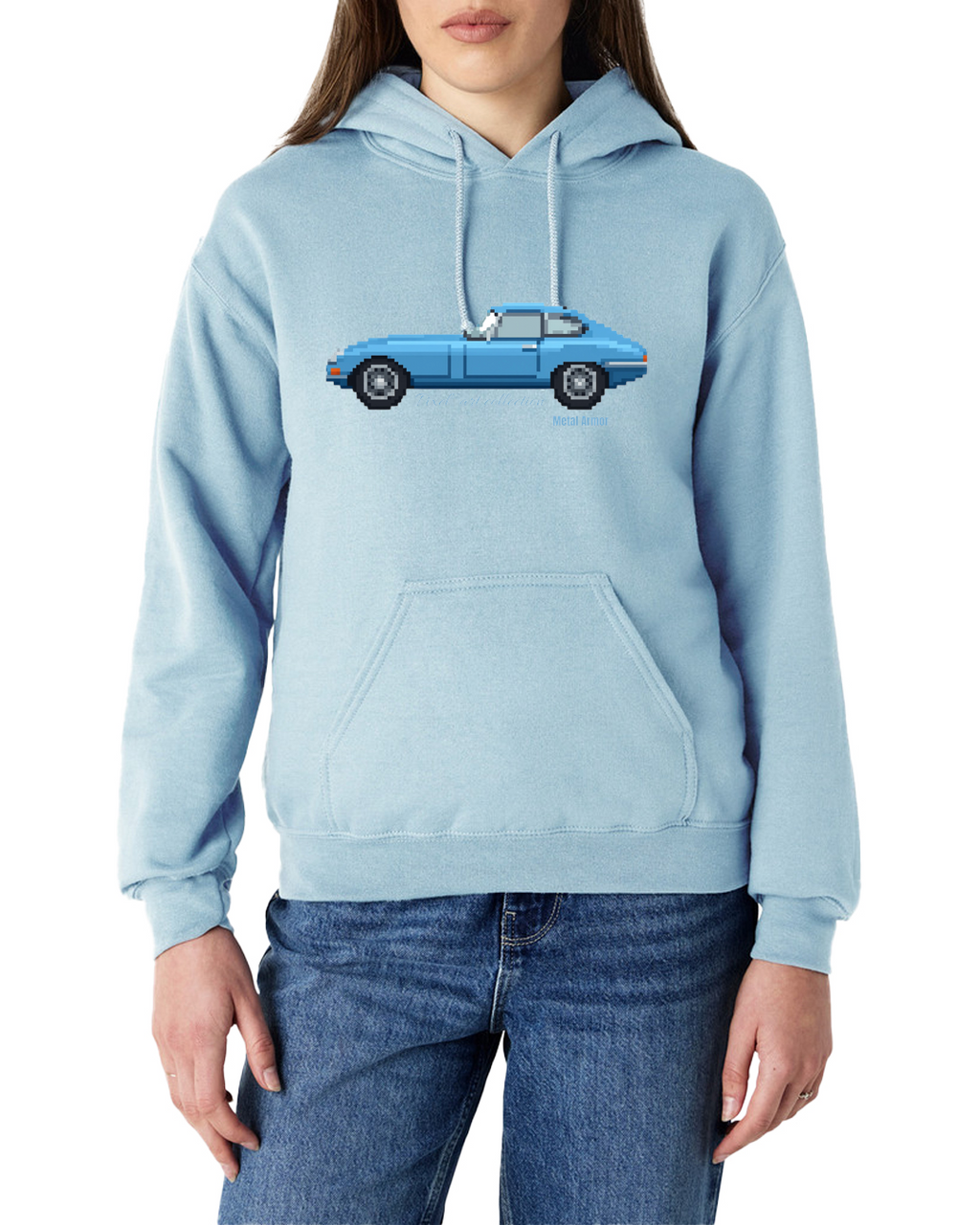 SWEAT CAPUCHE PIXEL'ART JAG E.T BLEUE VINTAGE