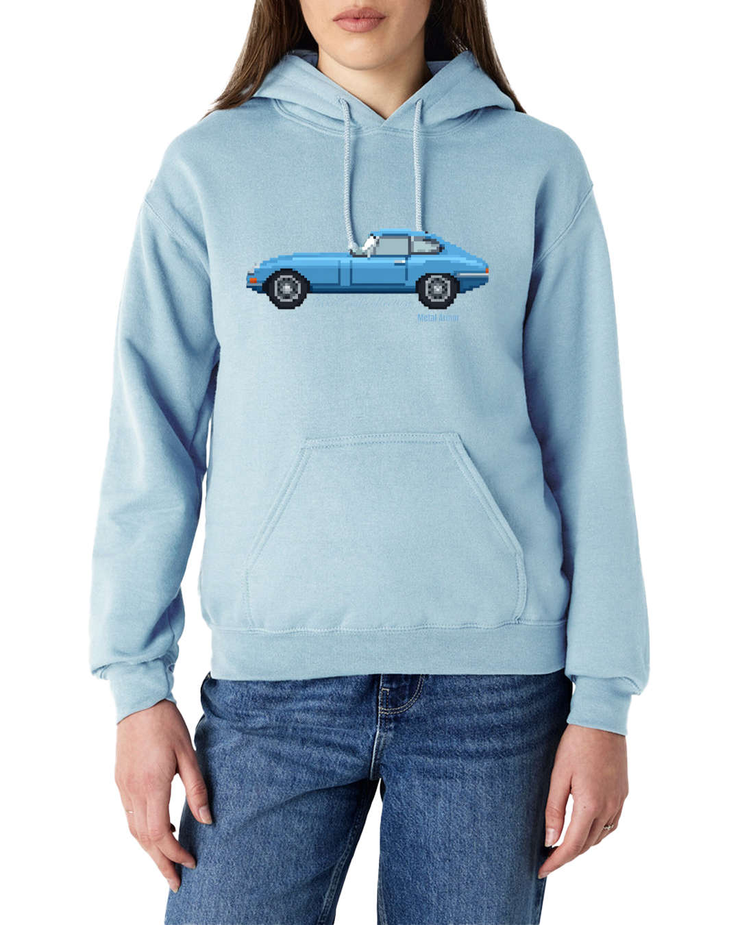 SWEAT CAPUCHE PIXEL'ART JAG E.T BLEUE VINTAGE