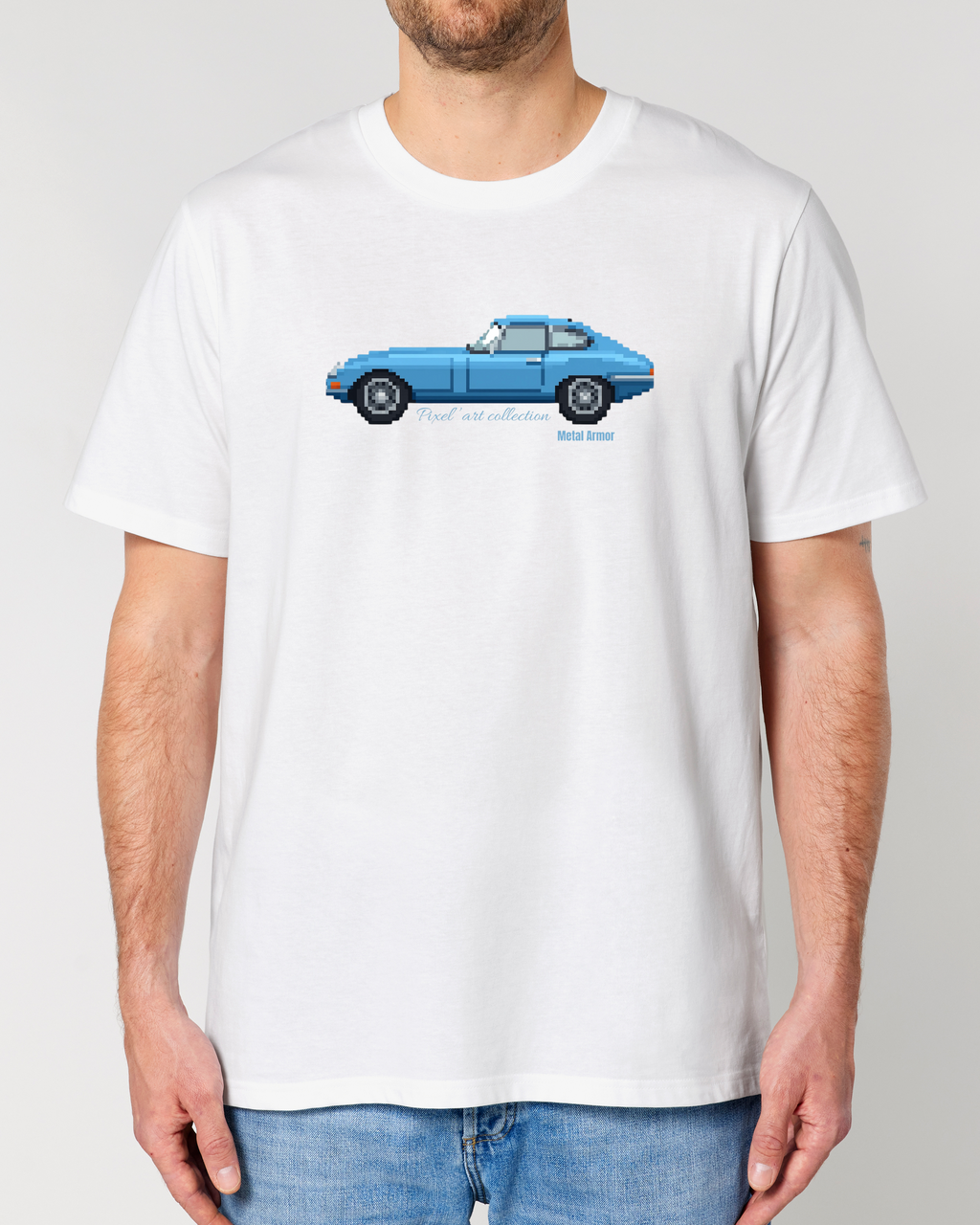 T SHIRT PIXEL'ART JAG E.T BLEUE VINTAGE