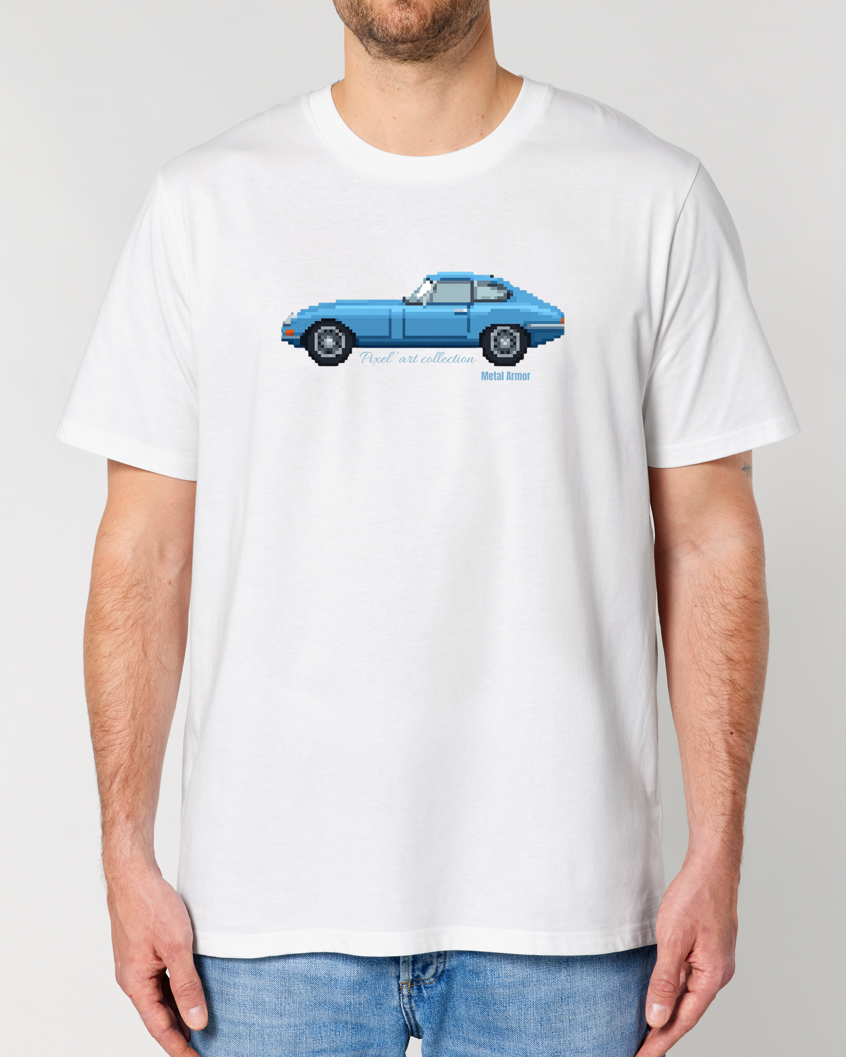 T SHIRT PIXEL'ART JAG E.T BLEUE VINTAGE