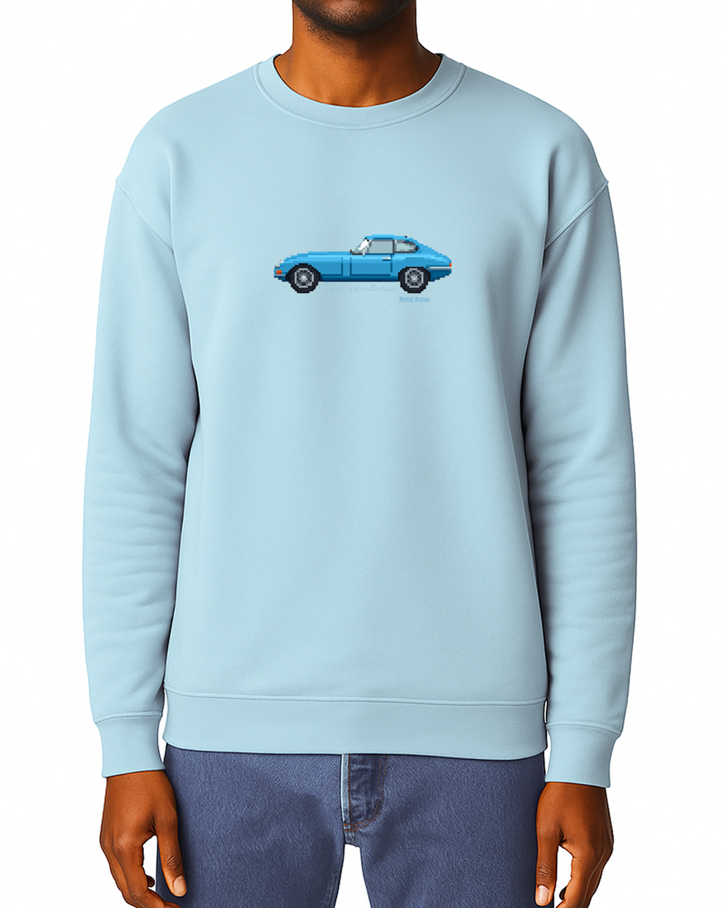 SWEAT PIXEL'ART JAG E.T BLEUE VINTAGE