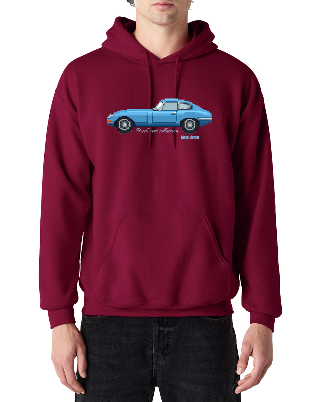SWEAT CAPUCHE PIXEL'ART JAG E.T BLEUE VINTAGE