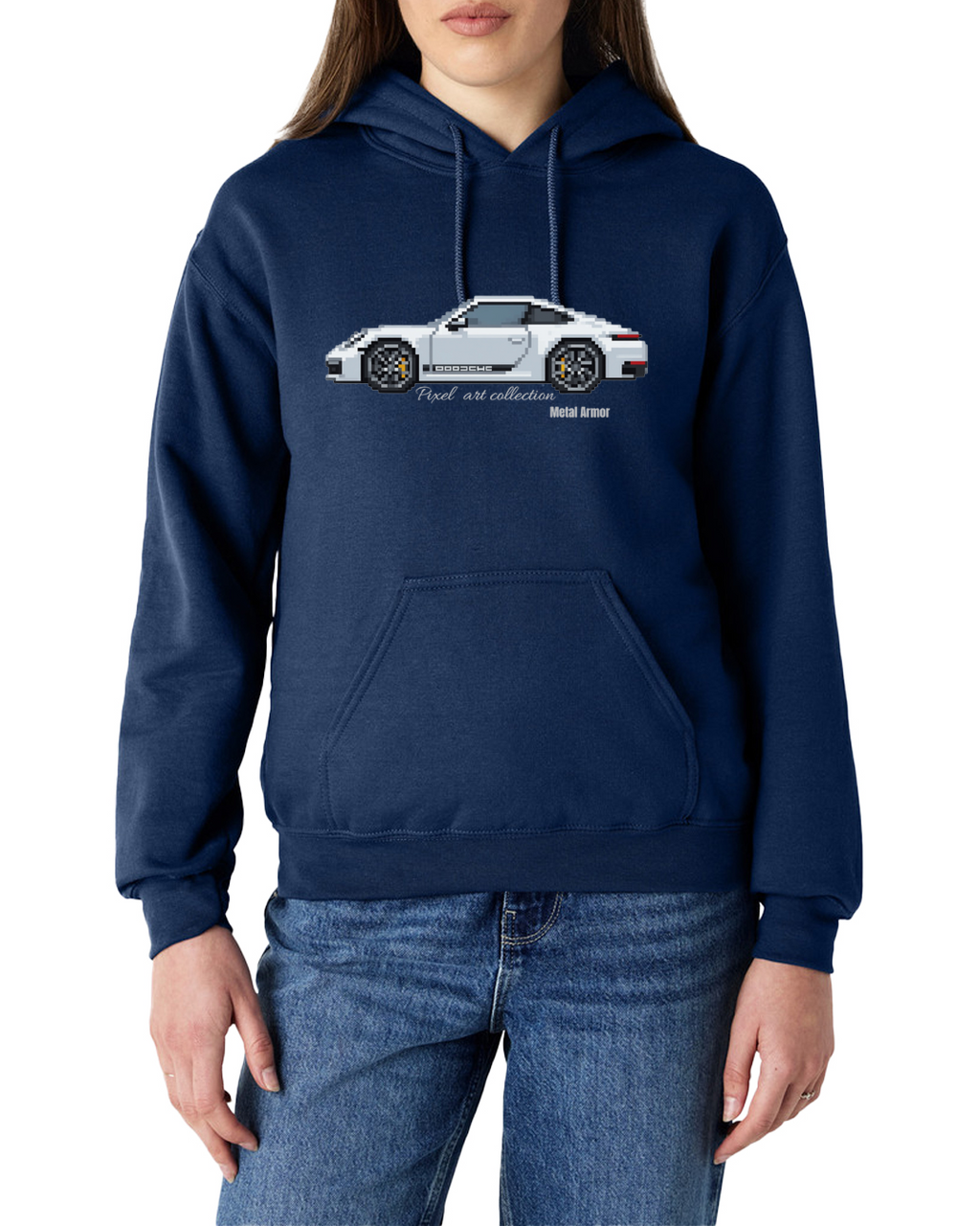 SWEAT CAPUCHE PIXEL'ART 9.92 BLANCHE