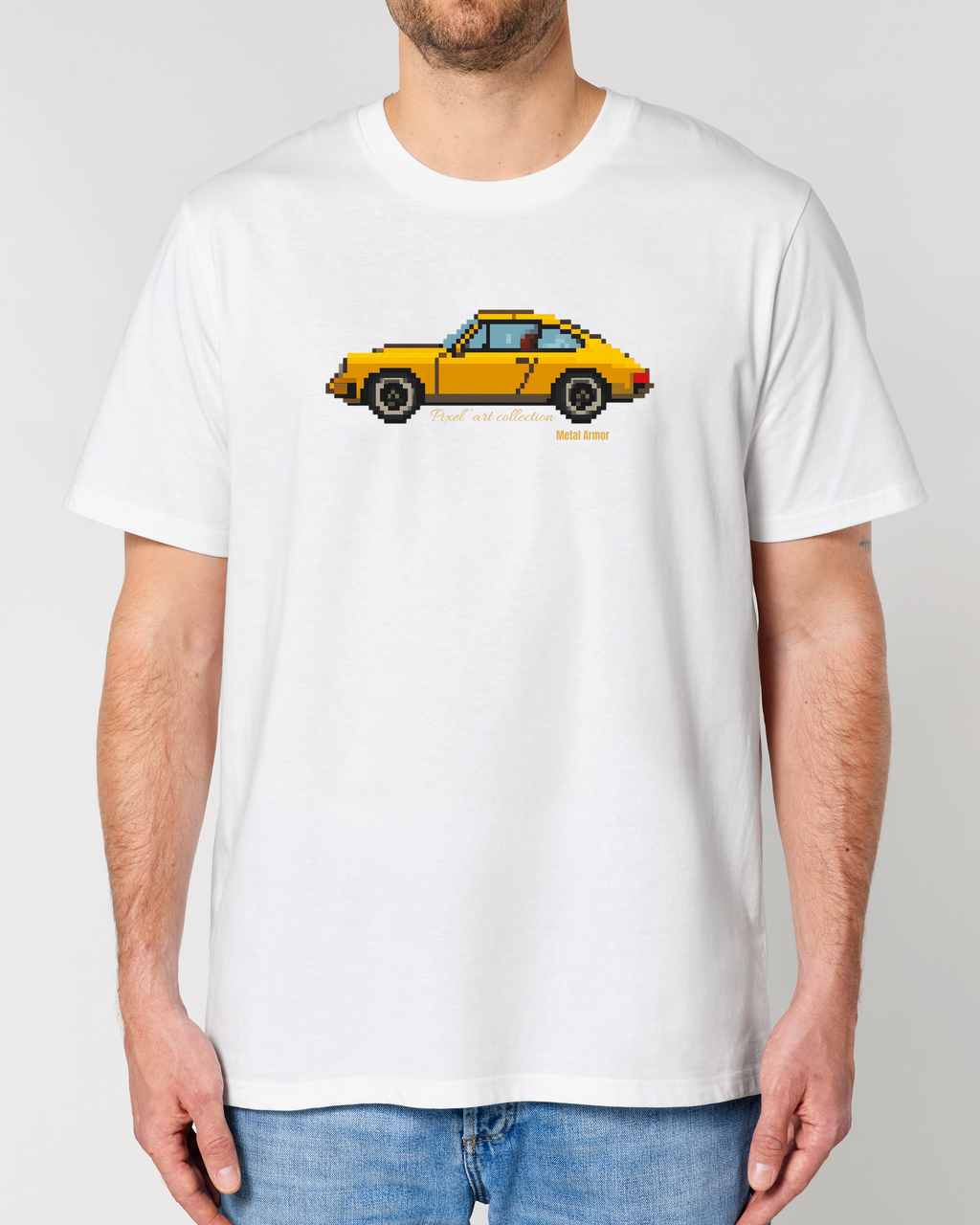 TSHIRT PIXEL'ART 9.11 JAUNE VINTAGE
