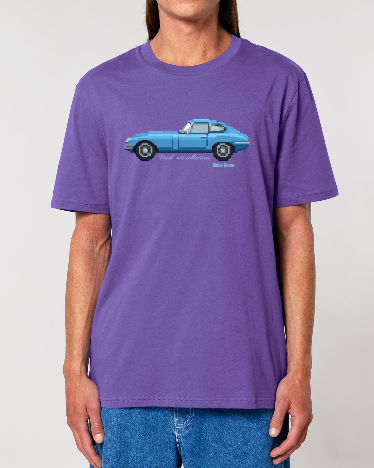 T SHIRT PIXEL'ART JAG E.T BLEUE VINTAGE