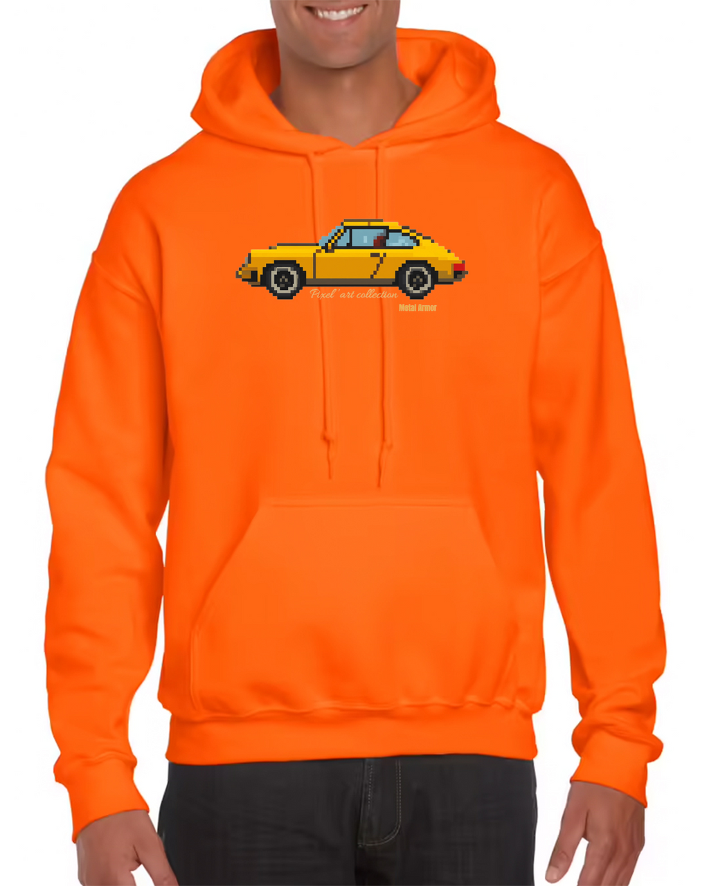 SWEAT CAPUCHE PIXEL'ART 9.11 JAUNE VINTAGE