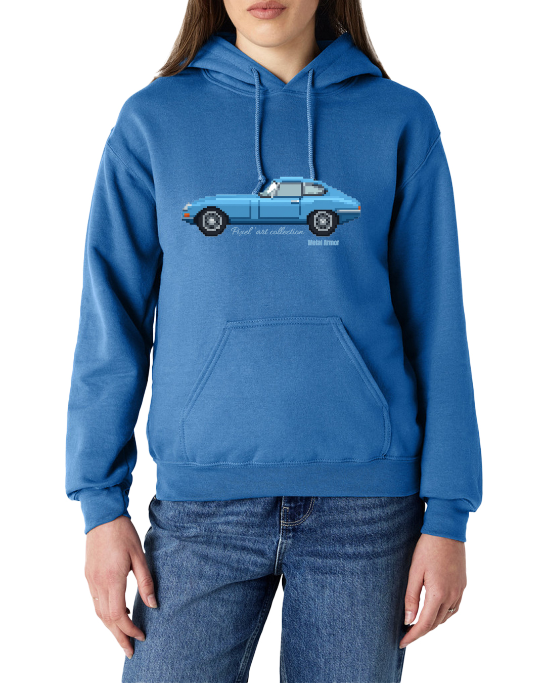 SWEAT CAPUCHE PIXEL'ART JAG E.T BLEUE VINTAGE