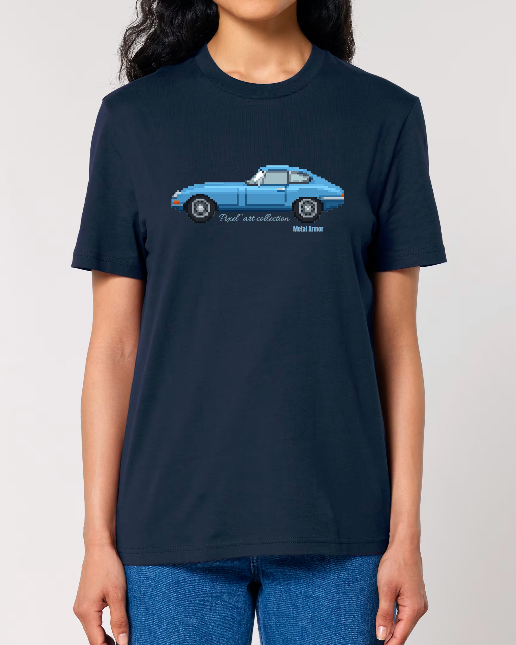 T SHIRT PIXEL'ART JAG E.T BLEUE VINTAGE