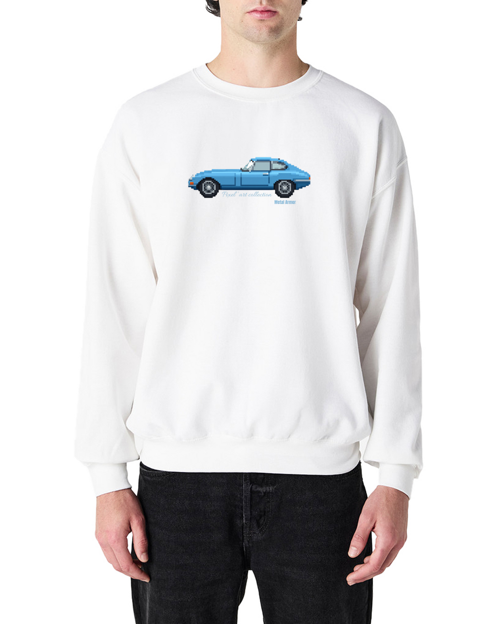 SWEAT PIXEL'ART JAG E.T BLEUE VINTAGE