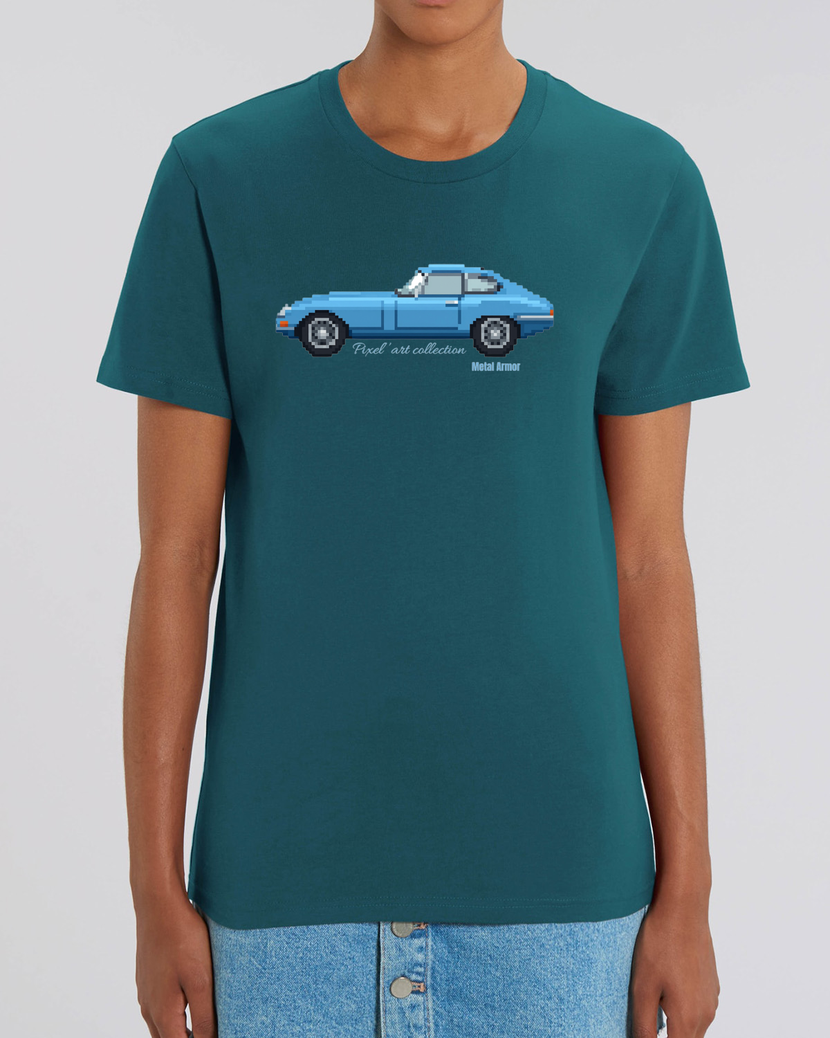 T SHIRT PIXEL'ART JAG E.T BLEUE VINTAGE